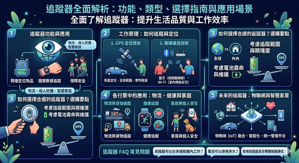 追蹤器是一種多功能設備，廣泛應用於各個領域，包括物流、健康監控及家庭安全等。無論是車輛、物品還是個人的位置，追蹤器能提供精確的定位數據，並且幫助我們在日常生活中提高效率和安全性。了解如何選擇合適的追蹤器，及其在不同場景中的應用，能讓使用者充分發揮其價值，提升工作與生活的便利性。無論是商業物流還是個人健康管理，追蹤器都成為現代生活中不可或缺的工具。