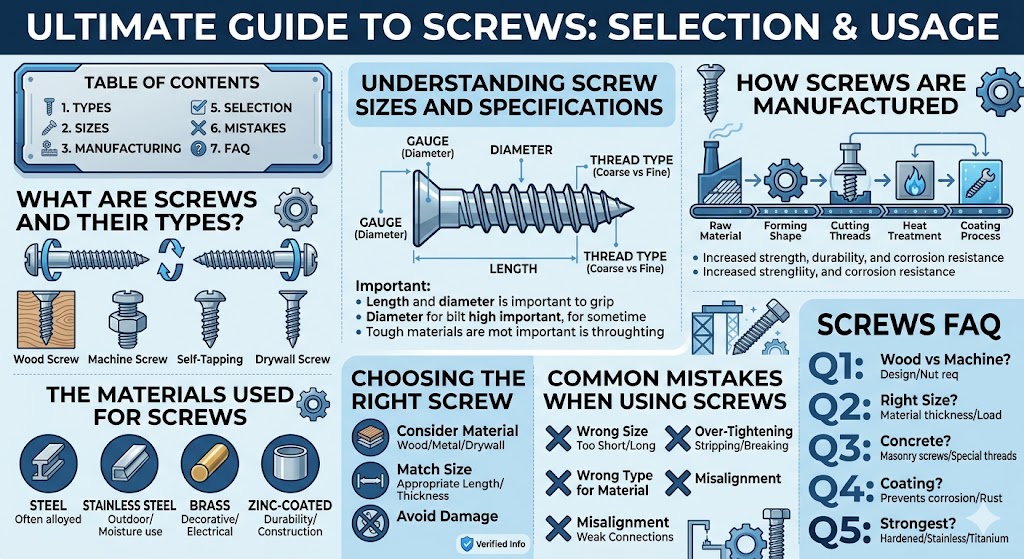 This article provides a comprehensive guide to understanding screws and their various types. It explains the different sizes, materials, and specifications that make screws suitable for specific projects. Whether you’re a DIY enthusiast or a professional, learning about the right screw for your material and application is crucial for a strong and durable connection. From wood screws to machine screws, this article covers everything you need to know about these essential fasteners and their uses.